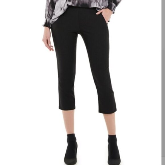 Simply Vera Wang  Black Capri Pant Rayon Nylon Spandex Pull On Small - Picture 1 of 6